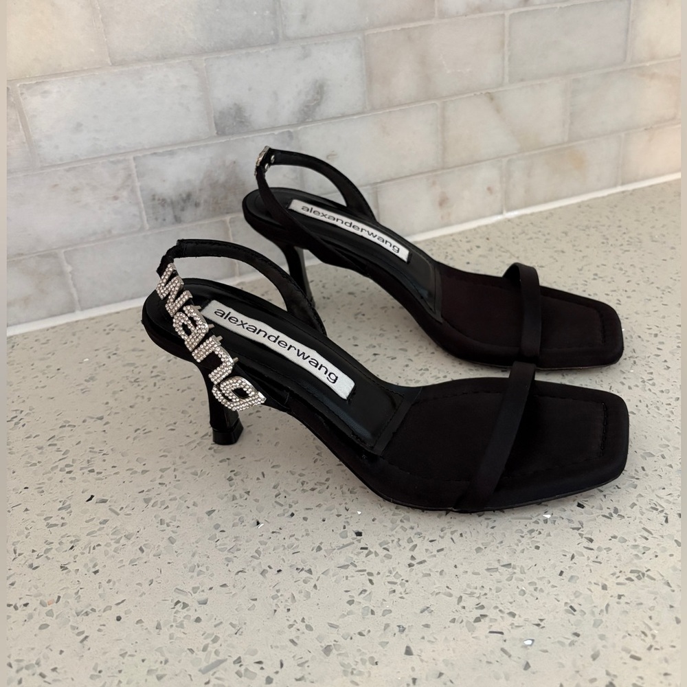 Alexander Wang Ivy Black Satin Heels